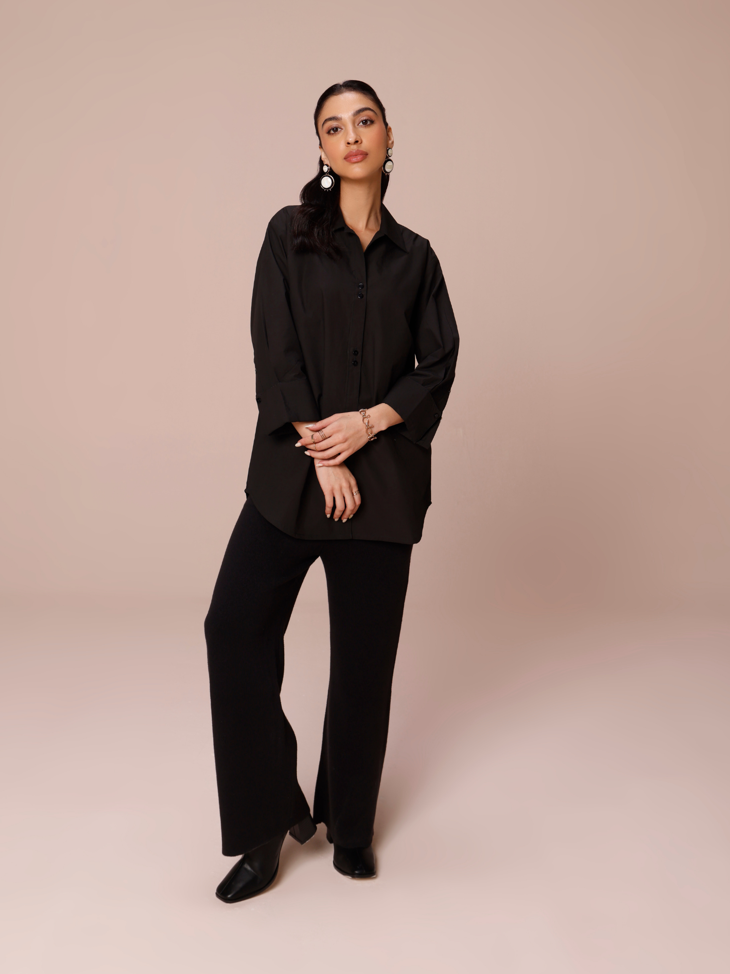 Long black shirt for women