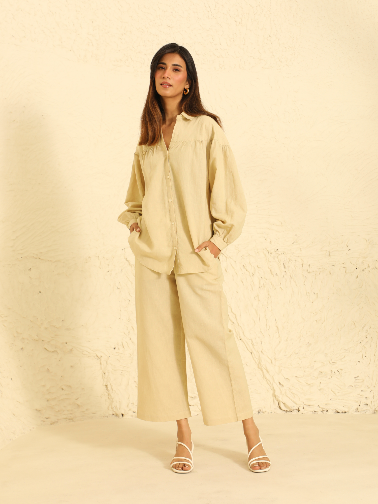 Linen Pants in Natural Beige