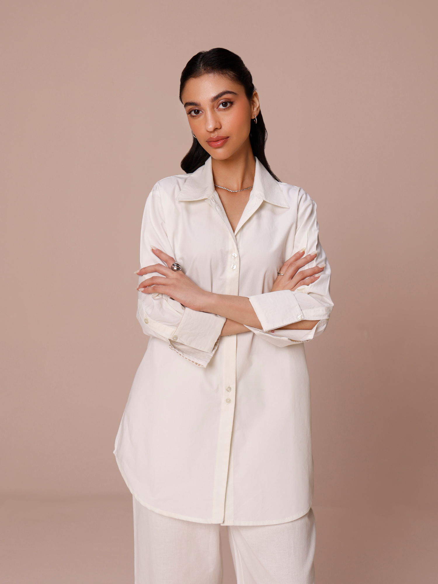 Buy women poplin long shirt