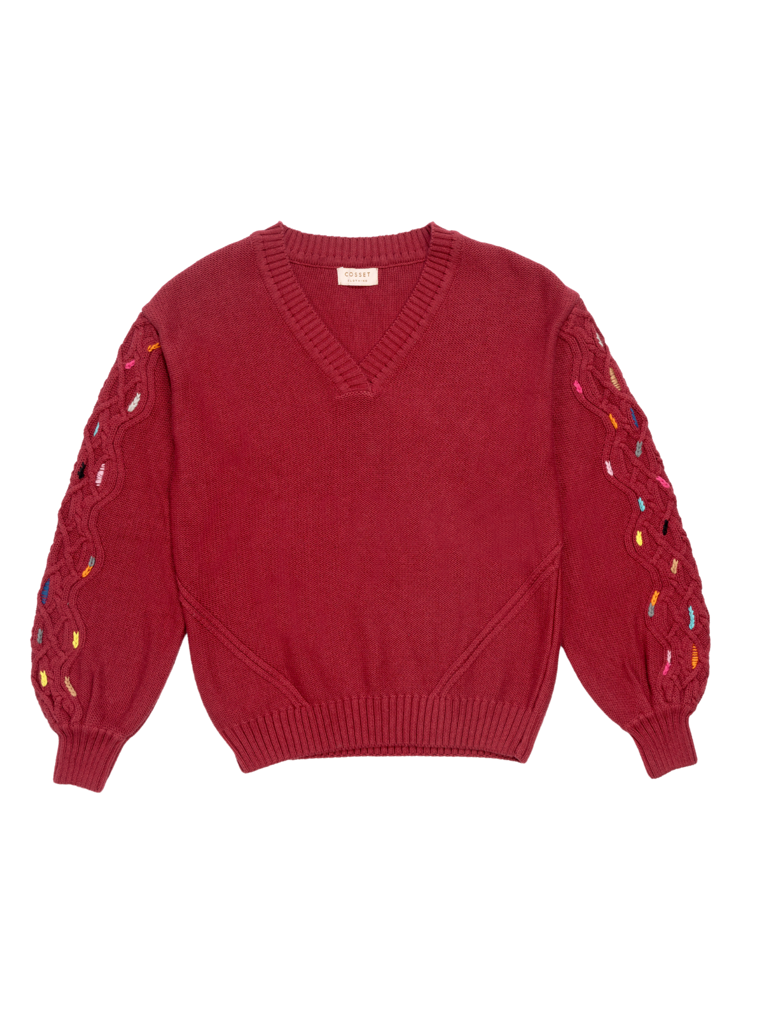 Woollen Knotted Pullover in Maroon