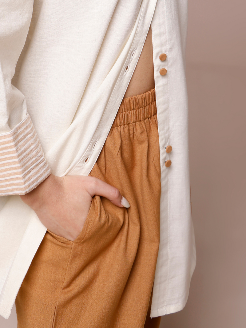 Linen Blend Pants in Mocha