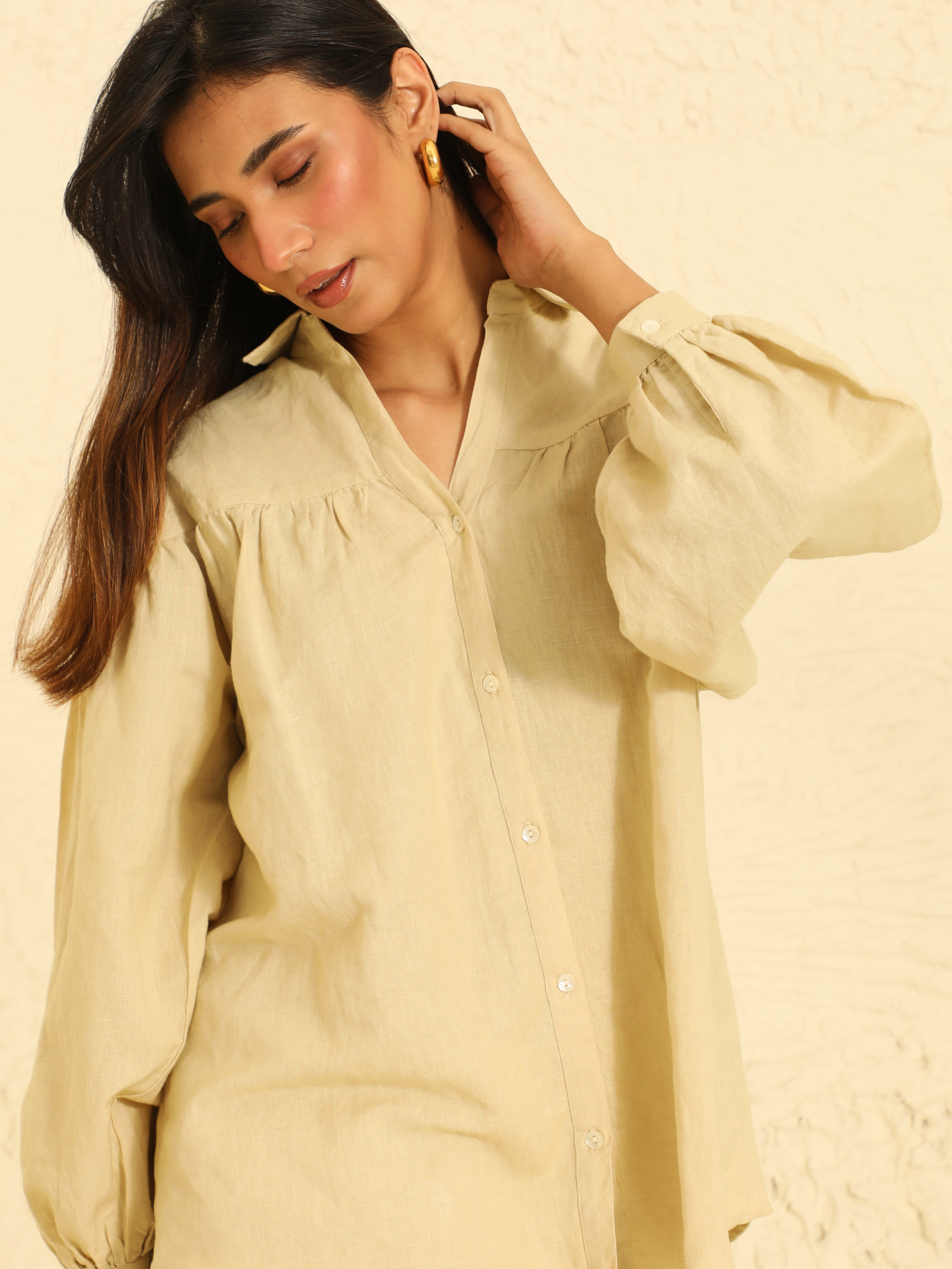 Premium Linen Co-ord Set in Natural Beige