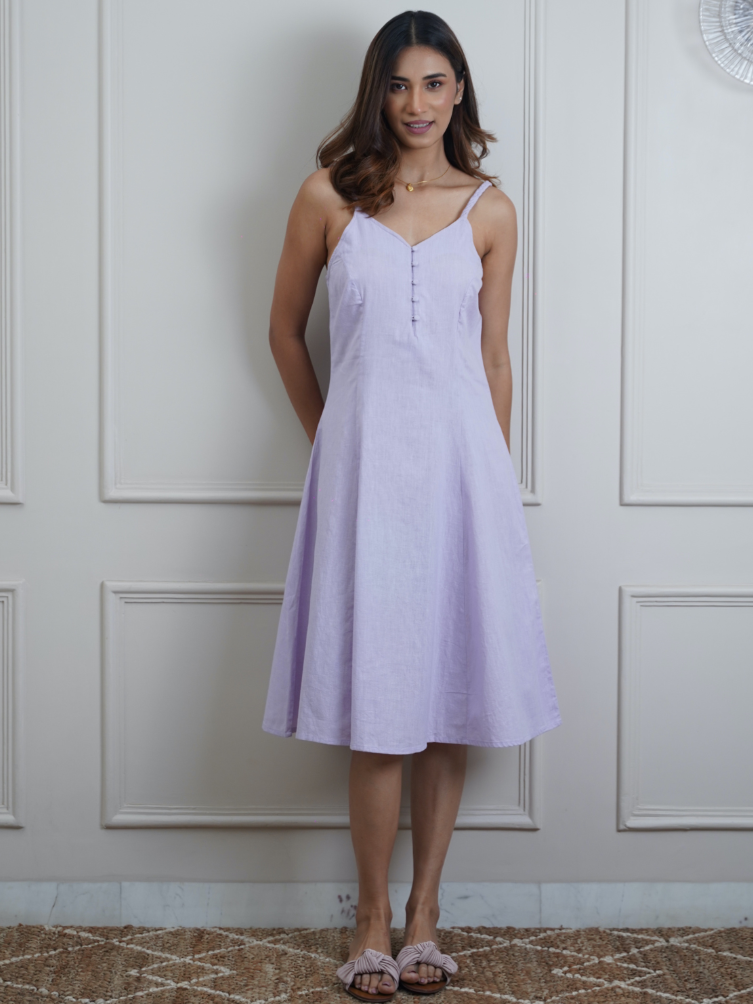 Kate Linen Dress in Periwinkle