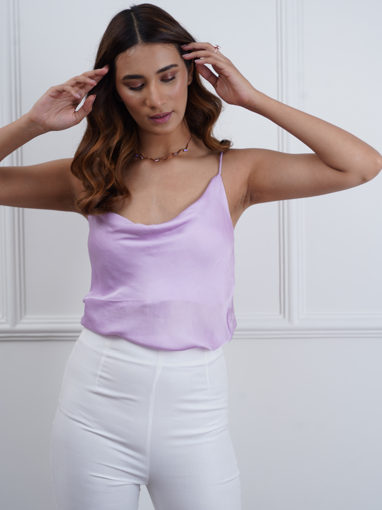 Satin Camisole in Periwinkle