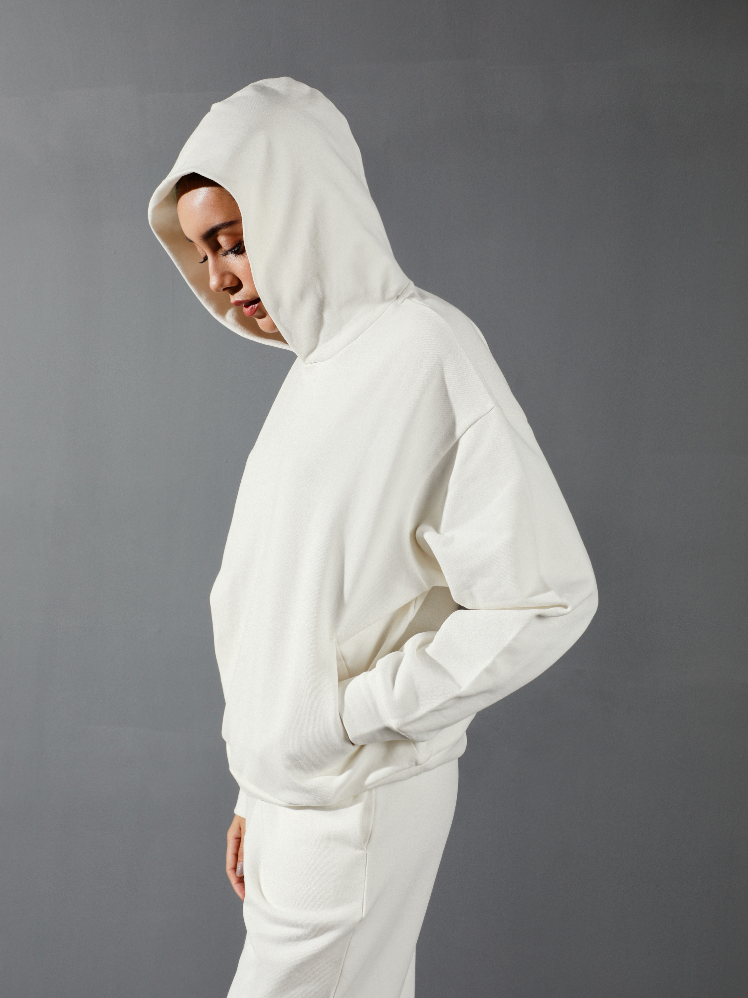 Midweight Pure Cotton Hoodie in Vanilla (Unisex)