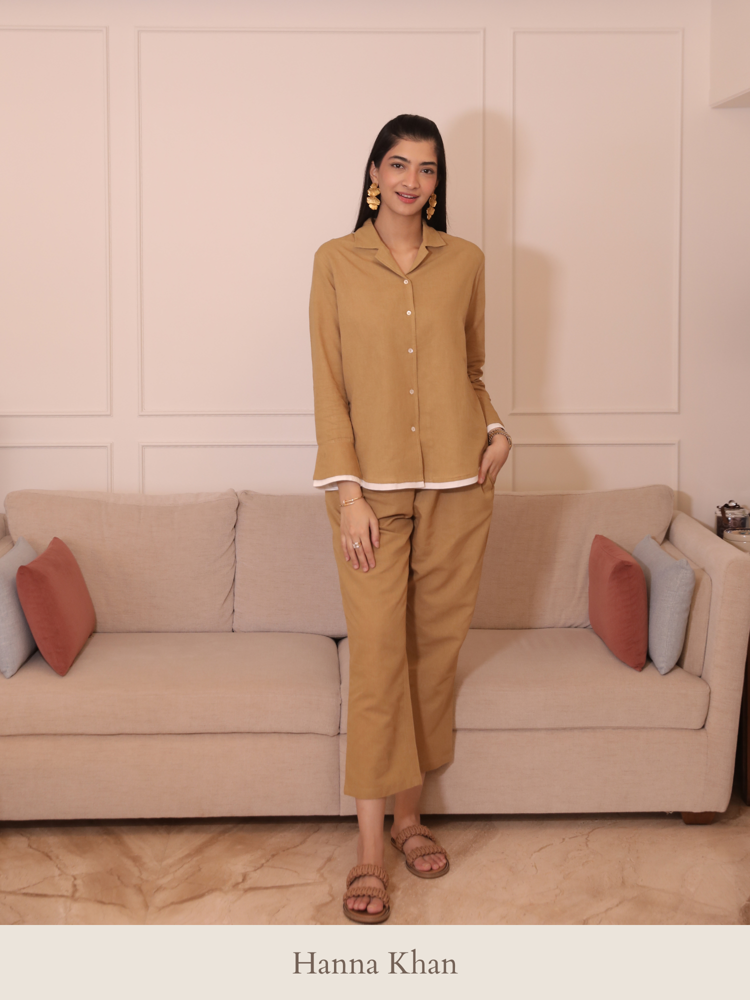 Tiramisu Linen Co-ord Set in Latte