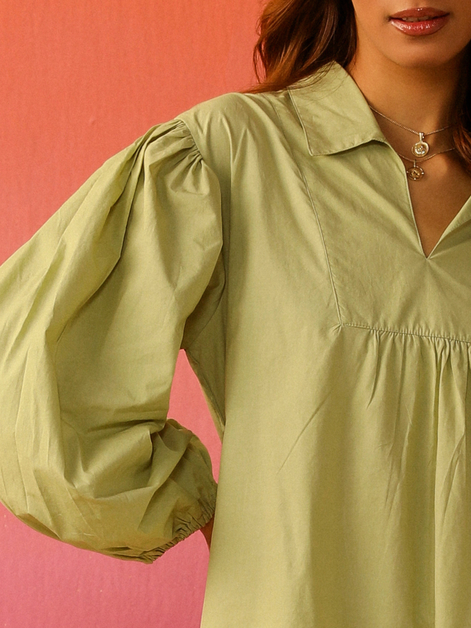 Aperol Poplin Dress in Matcha