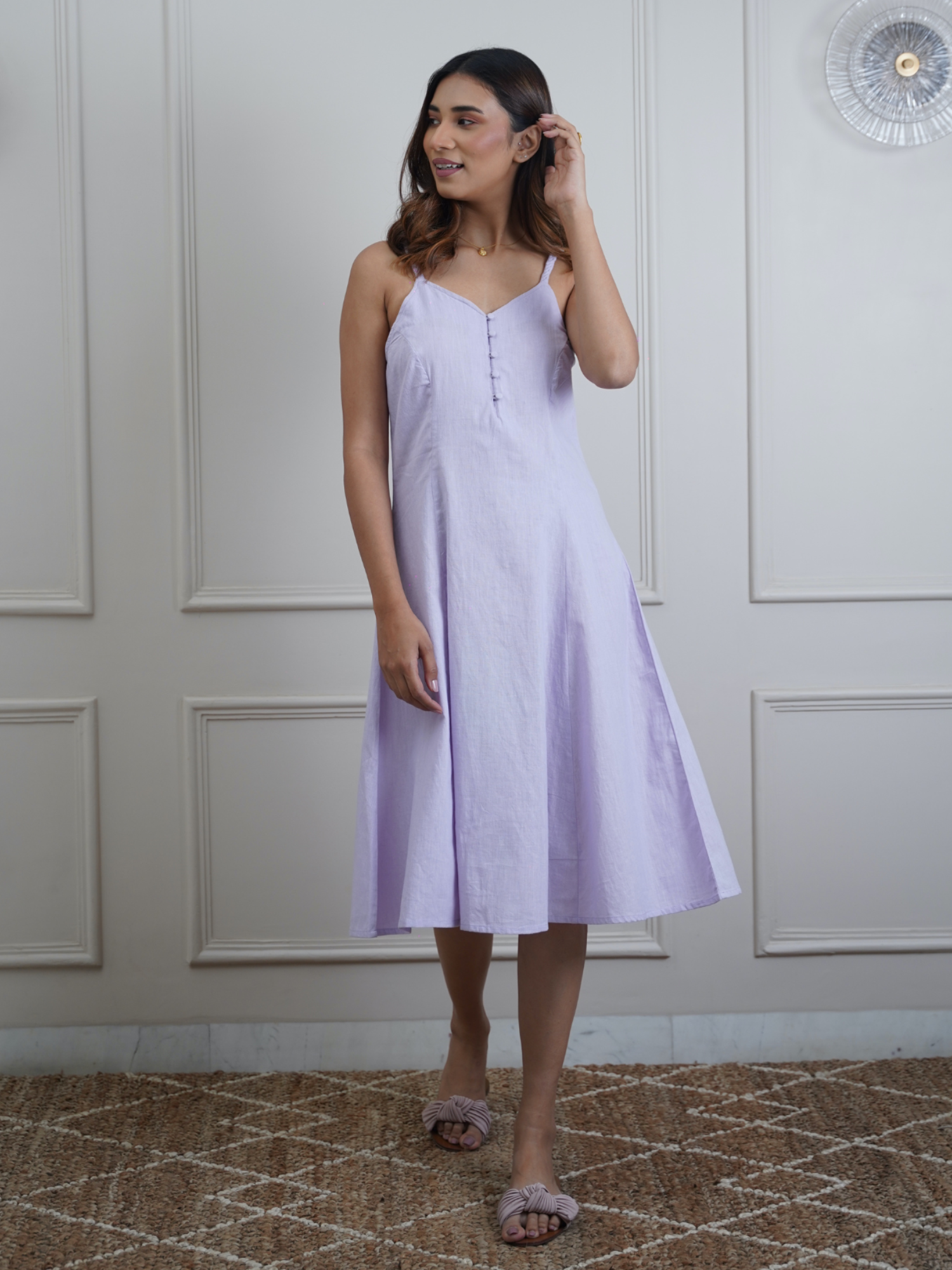 Kate Linen Dress in Periwinkle