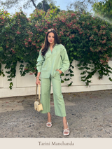 Premium Linen Co-ord Set in Sage Green