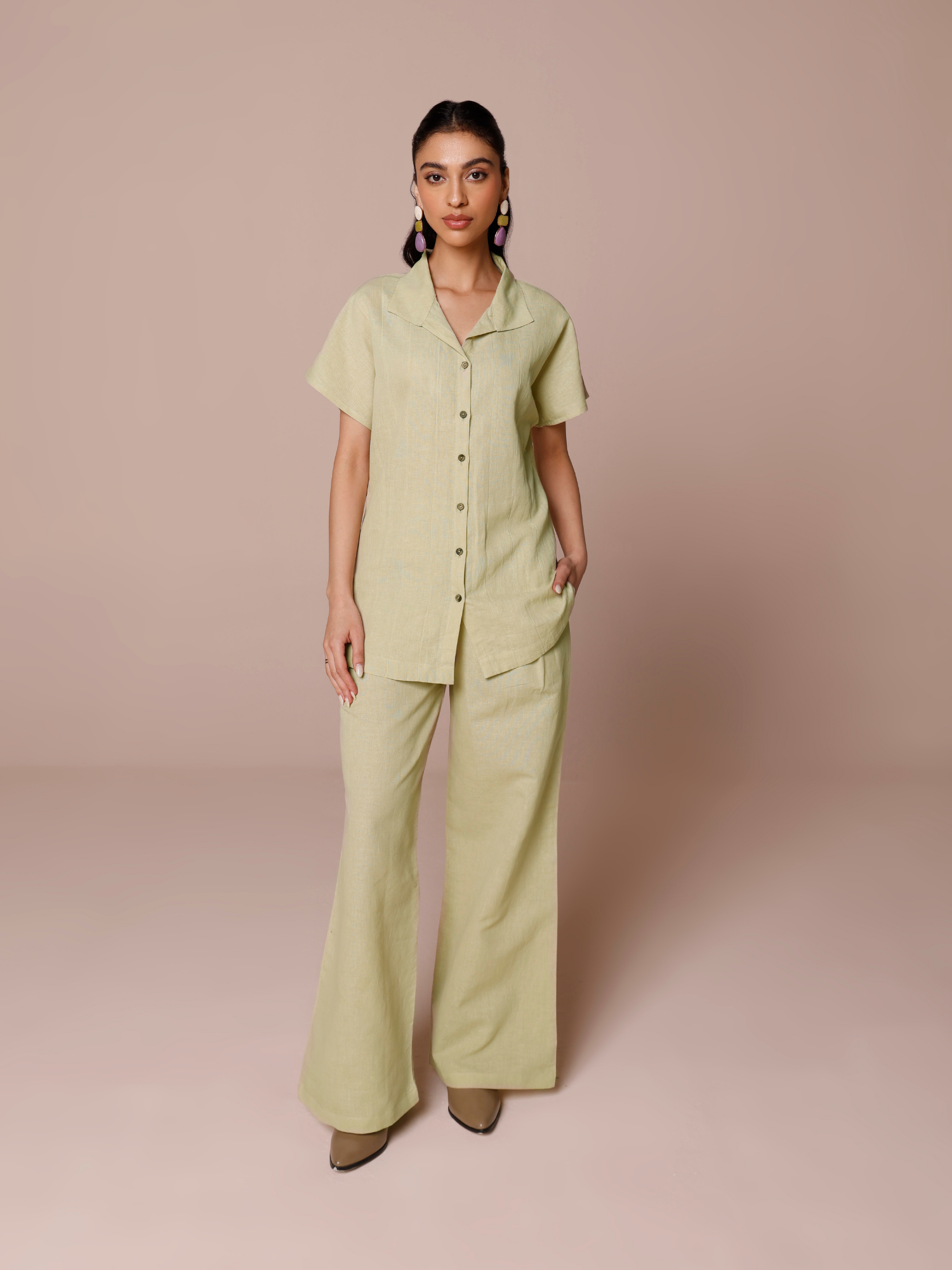 Women’s matcha linen co-ord outfit