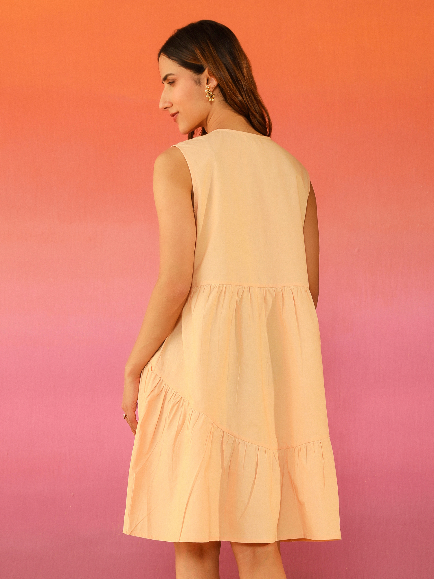 Popsicle Poplin Dress in Peach