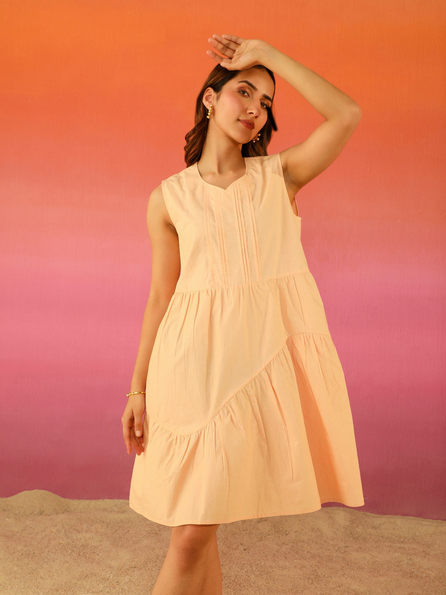 Popsicle Poplin Dress in Peach