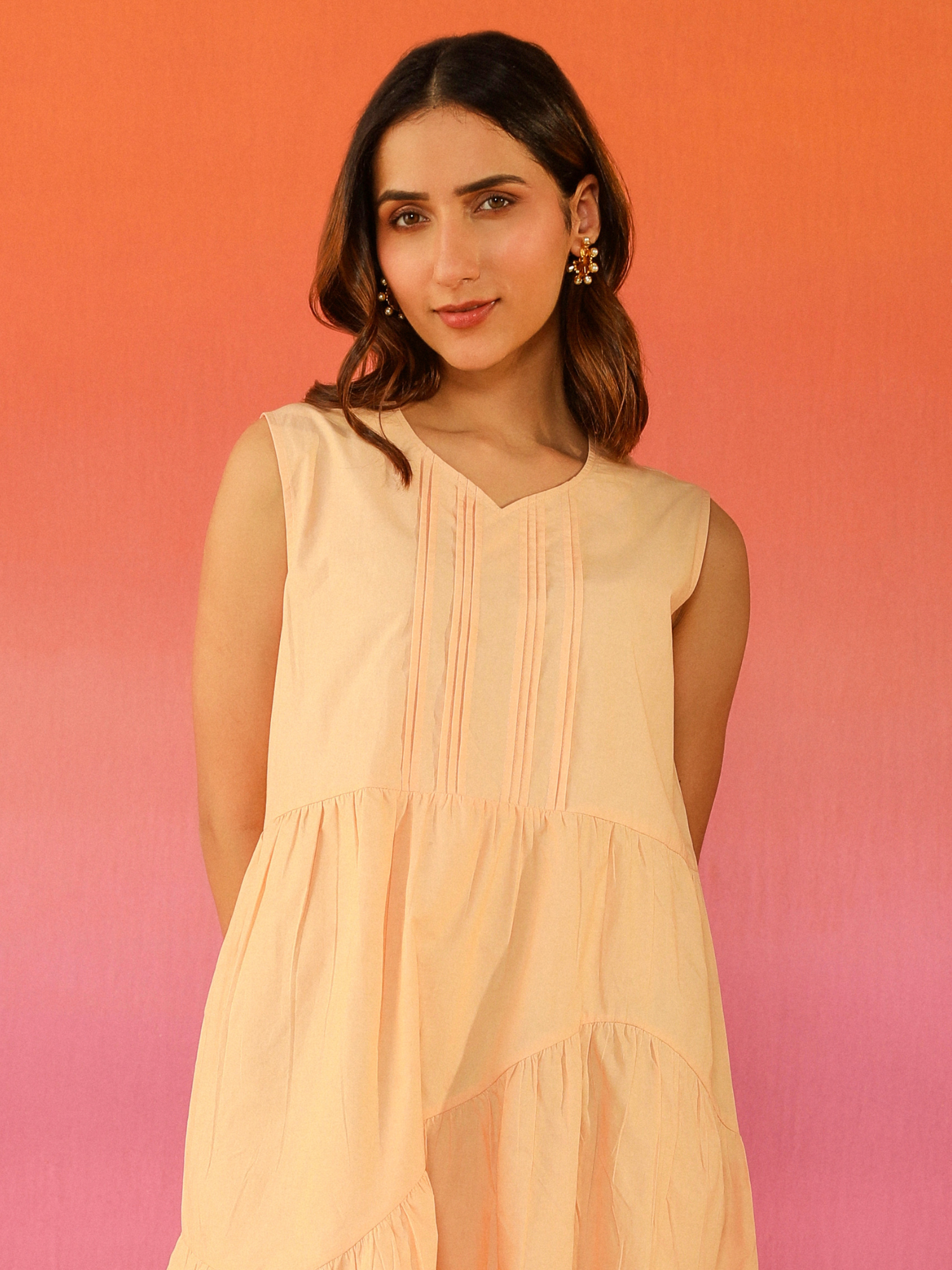 Popsicle Poplin Dress in Peach