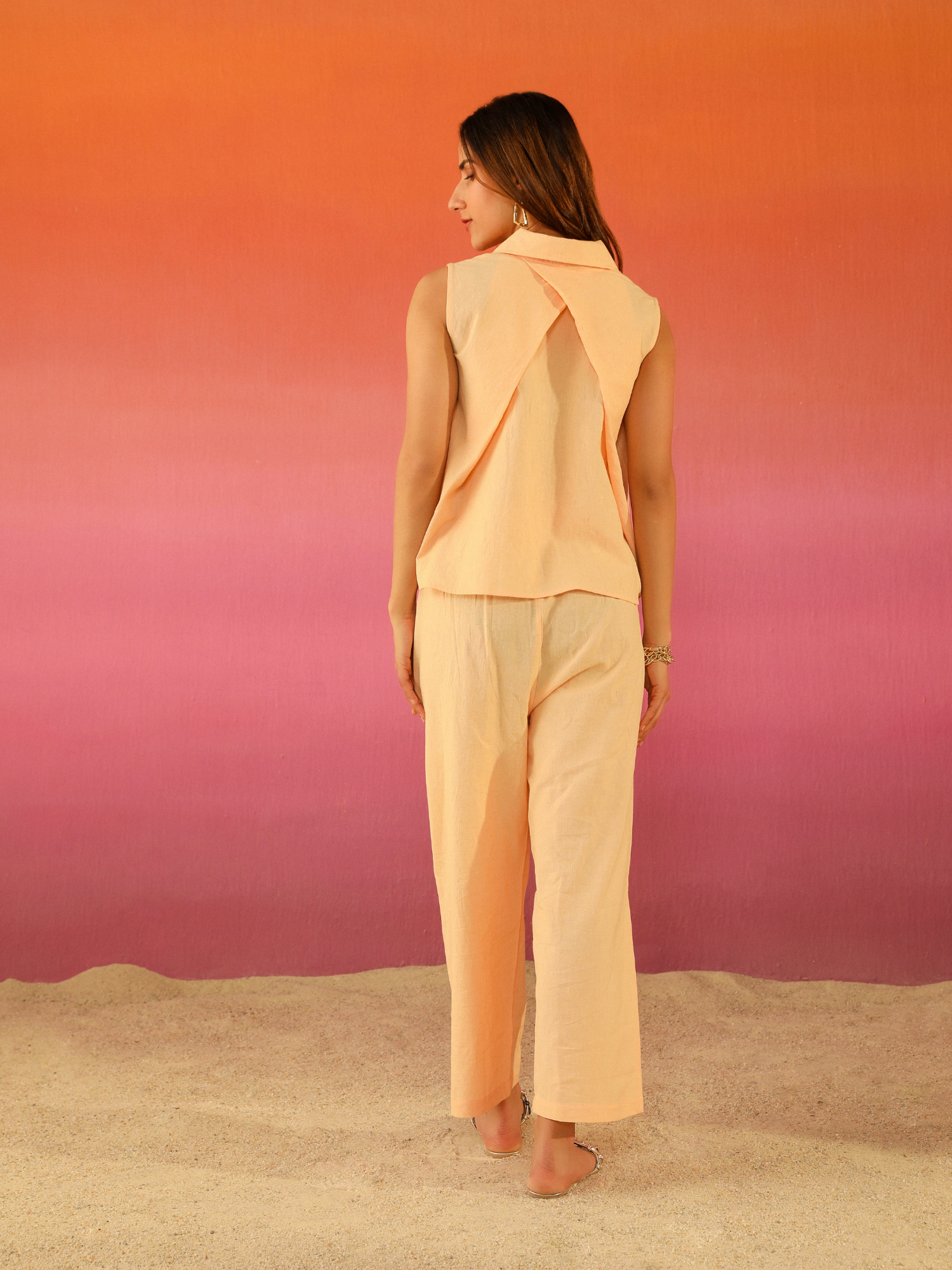 Paloma Linen Co-ord Set in Peach