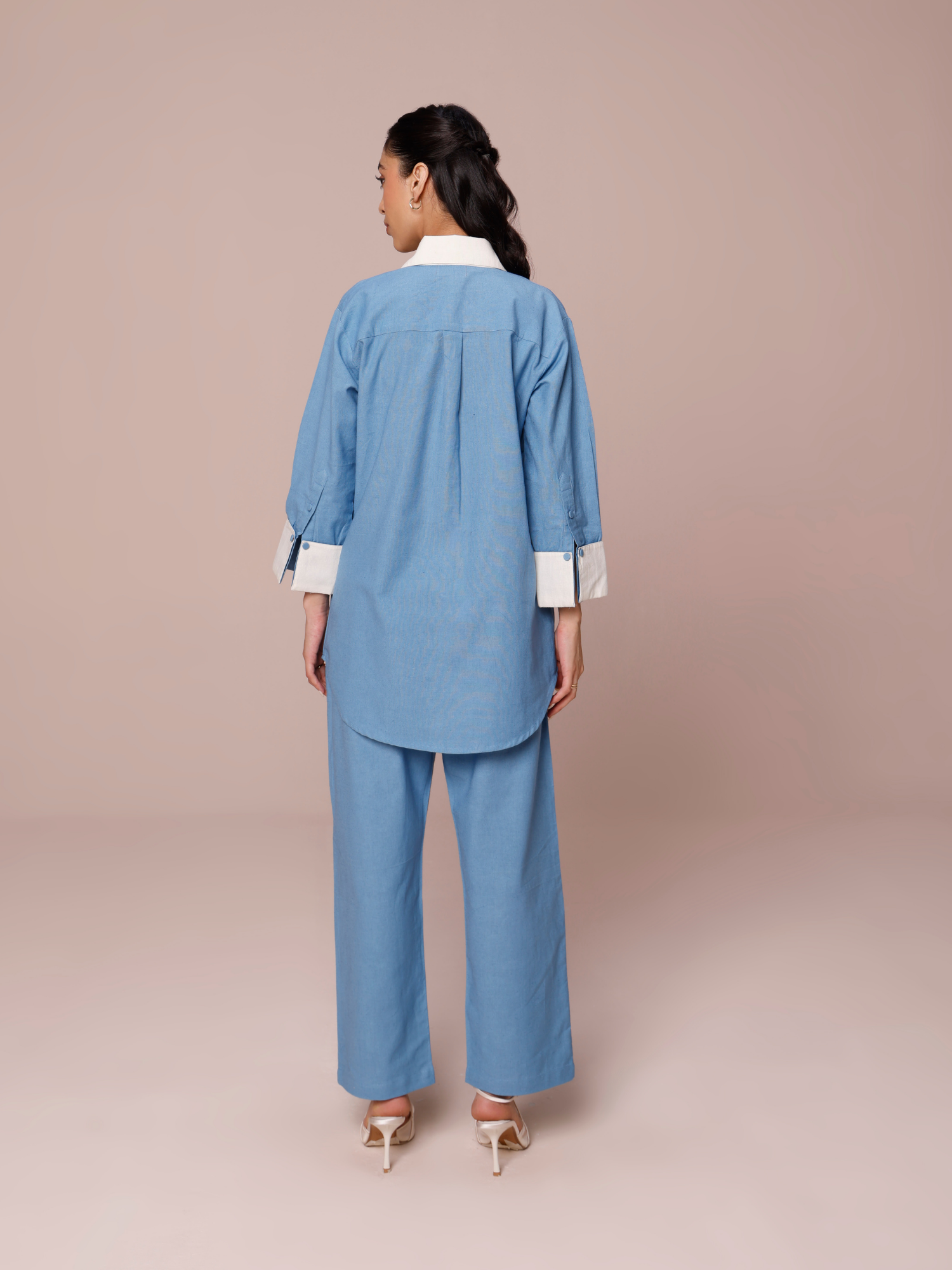 Shop blue linen coord set