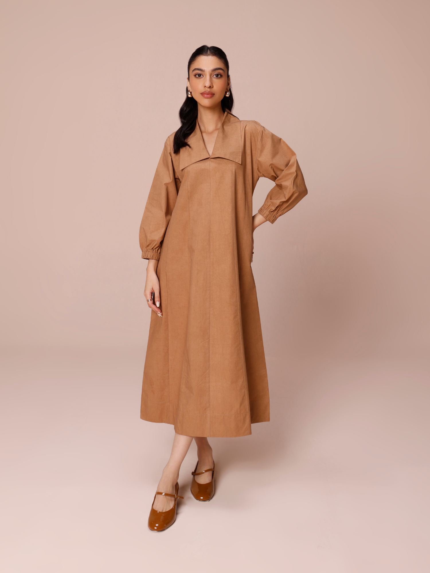 Shop mocha mousse A-line dress