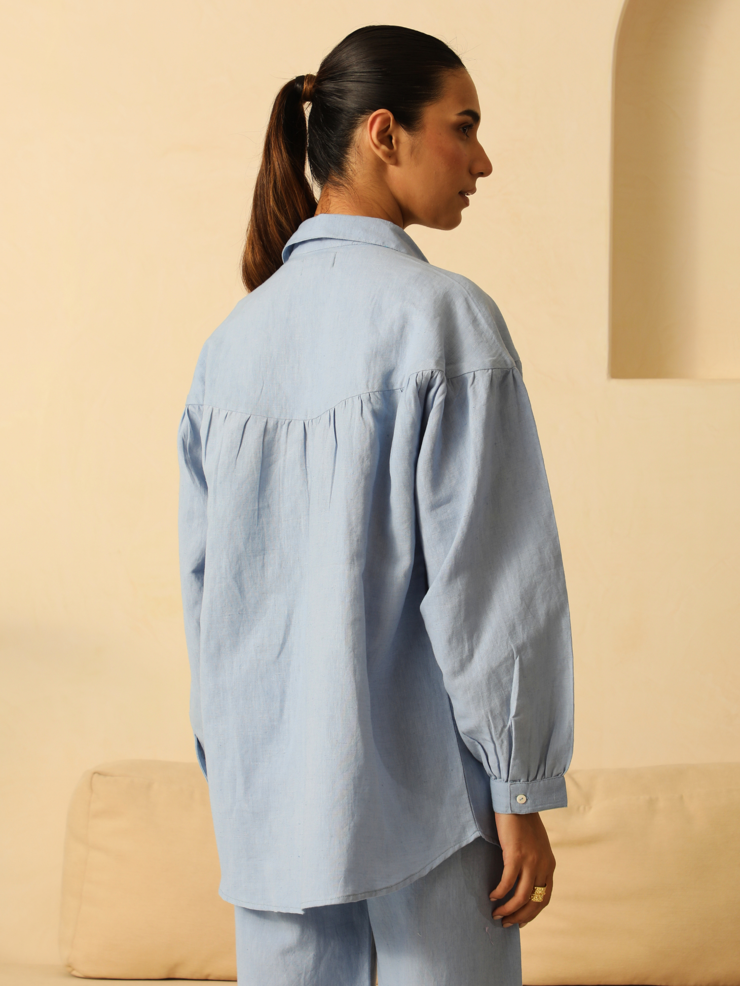 Premium Linen Co-ord Set in Powder Blue