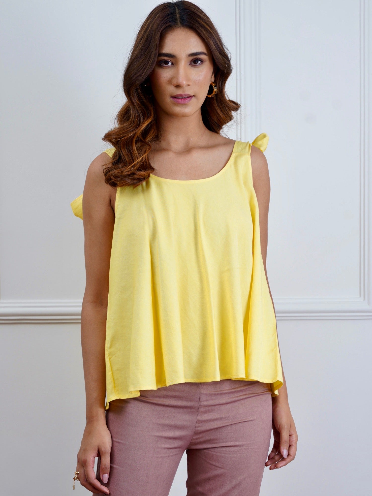 Buy Yellow Sleeveless Top – COSSET CLOTHING