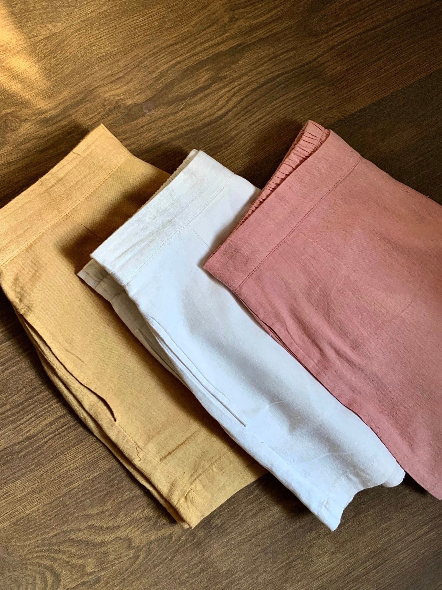 Pure Cotton Linen Shorts in Caramel