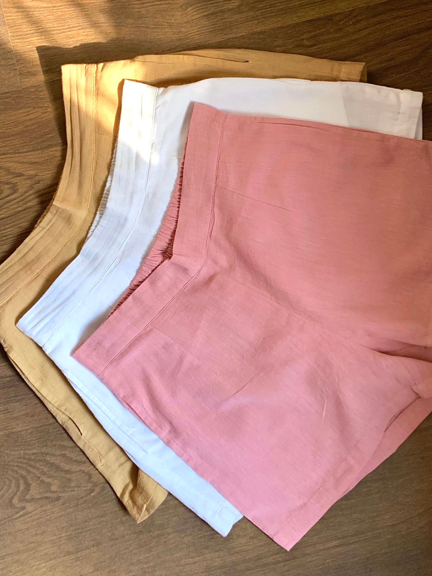 Pure Cotton Linen Shorts in Rose